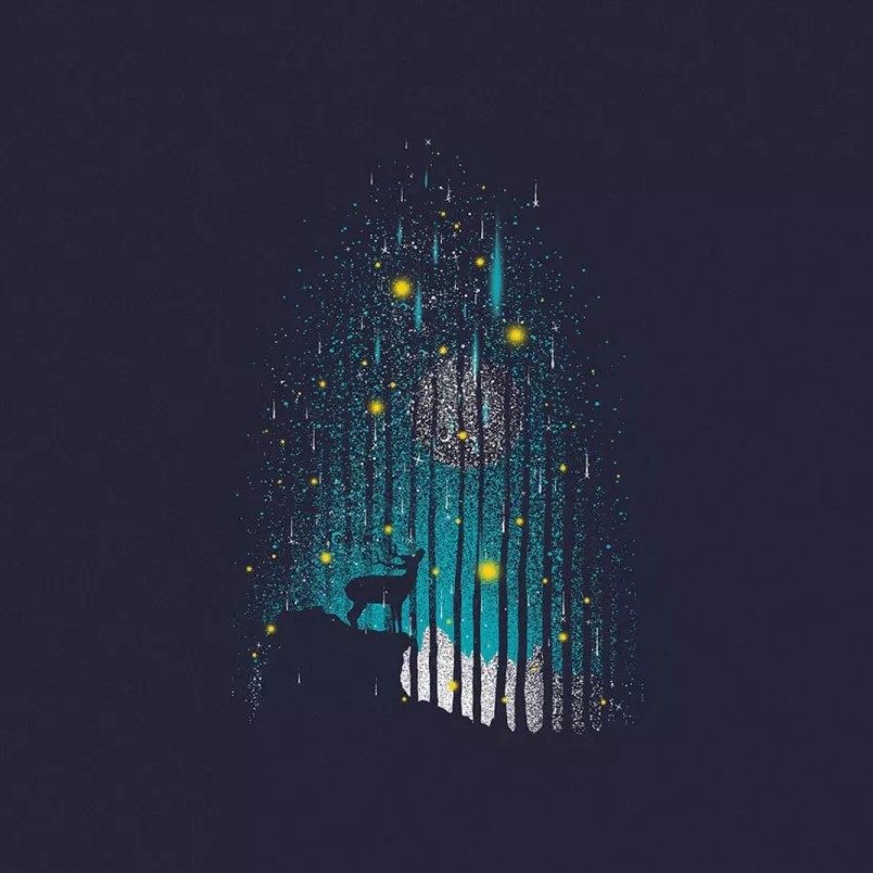 光芒万丈的夜空