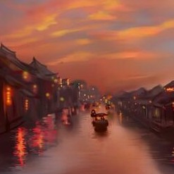 故人提桨泪两行